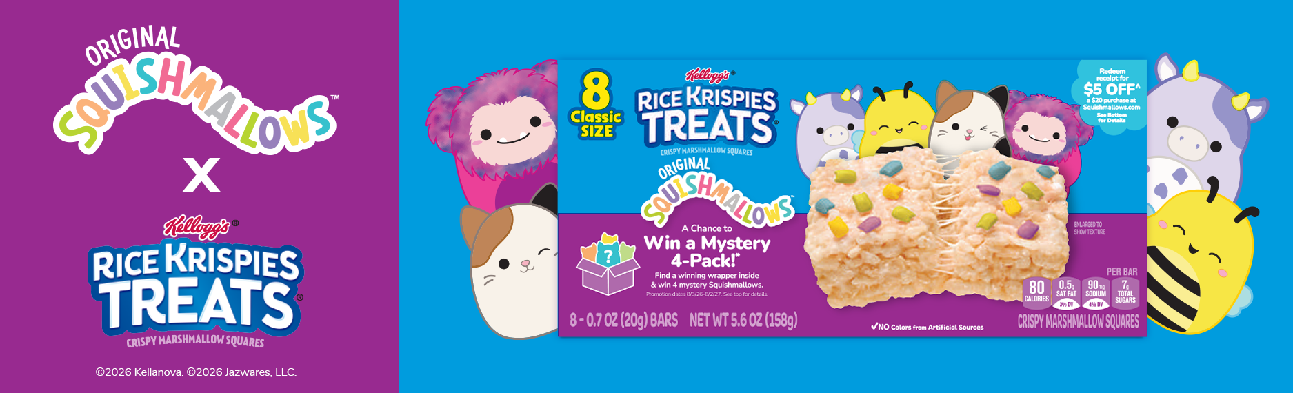 Rice Krispies Treats, Original Squishmallows, Claim your Squishmallows rewards.